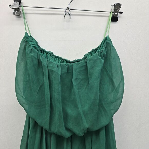Strapless Tube Top Size Medium Green With Mesh Like Overlay (A34) - Picture 2 of 7